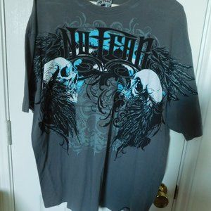 NO FEAR VINTAGE 90S 2 SKULLS T SHIRT SIZEXL